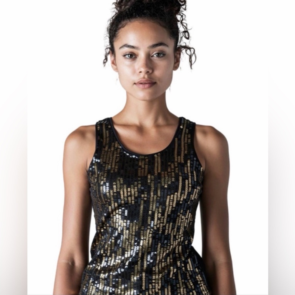 NWT Gold and Black Sequin tank top